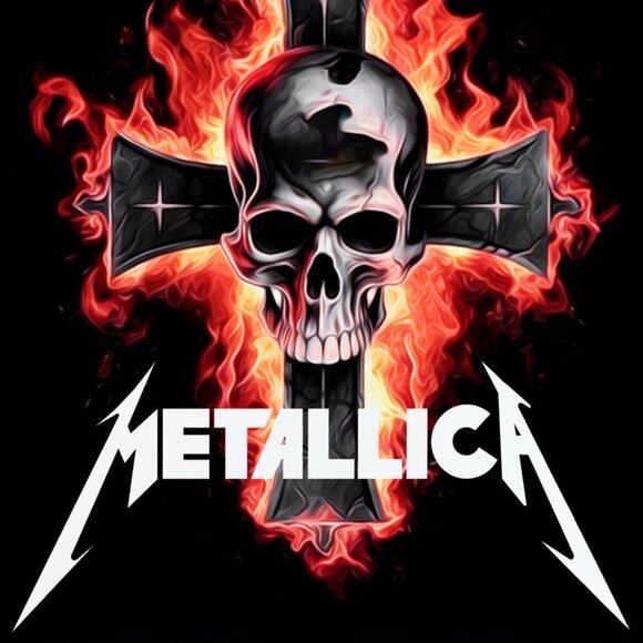 20x30 Metallica Heavy Metal Band Skull on‎ a Cross Oil Painting Art Poster - Picture 7 of 9